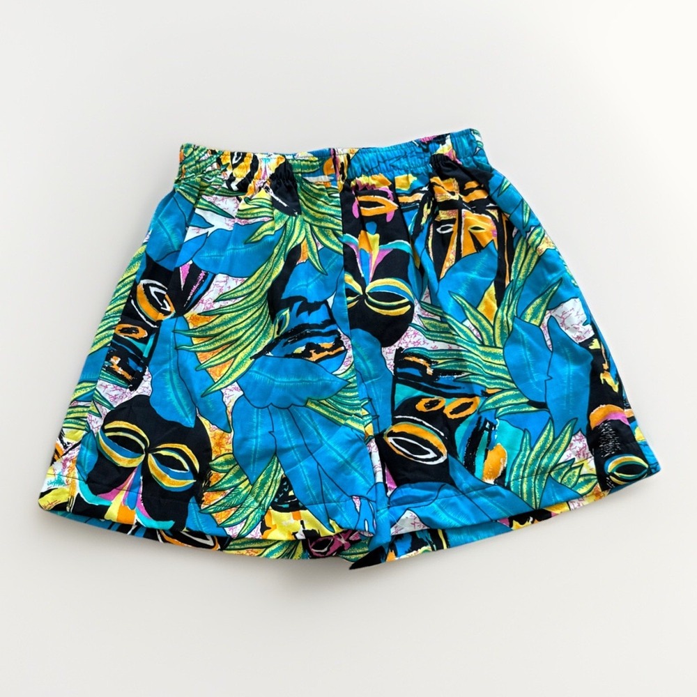 Vintage Hutspah Swim Trunks Youth XL 18 Tribal Tiki Hawaiian 90s 80s‎
